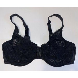 NWOT US 48G GLAMORISE Black Wonderwire Front-Close Bra